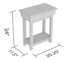 Load image into Gallery viewer, 20 in. L Dark Grey Open Top Drawer Accent Table
