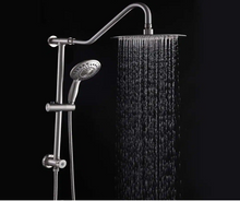Load image into Gallery viewer, 5-Spray Patterns with 2.5 GPM 10 in. Wall Mounted Hand Shower Dual Shower Heads in Brushed Nickel
