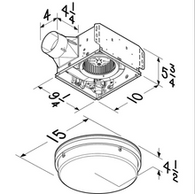 Load image into Gallery viewer, Broan NuTone 110 CFM Decorative Bathroom Exhaust Fan With LED Light In Brushed Nickel Energy Star (AER110LBN) 743AH
