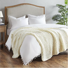 Load image into Gallery viewer, Madison Park Chunky Double Knit Throw Blanket in Ivory GL1724
