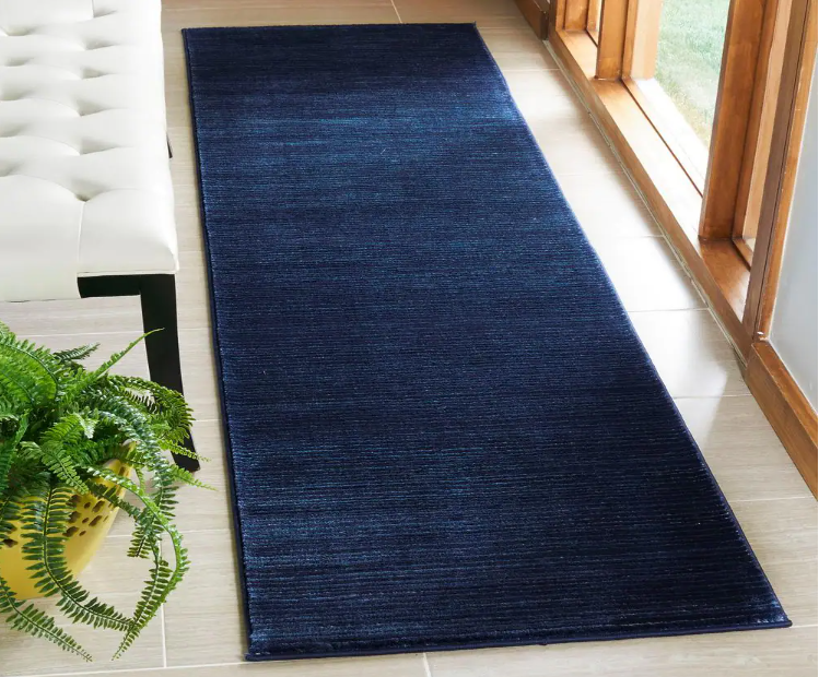 Vision Navy 2 ft. x 6 ft. Solid Runner Rug