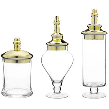 Load image into Gallery viewer, 3 Piece Apothecary Jar Set (Set of 3)
