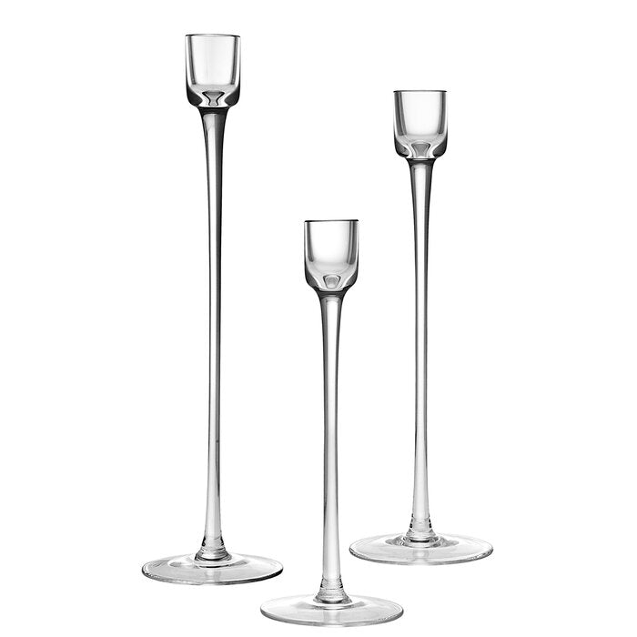 3 Piece Ashby Crystal Candlestick Holder Set (ND529)