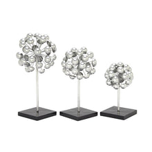 Load image into Gallery viewer, 3 Piece Ball Sculpture Set Silver #1761HW
