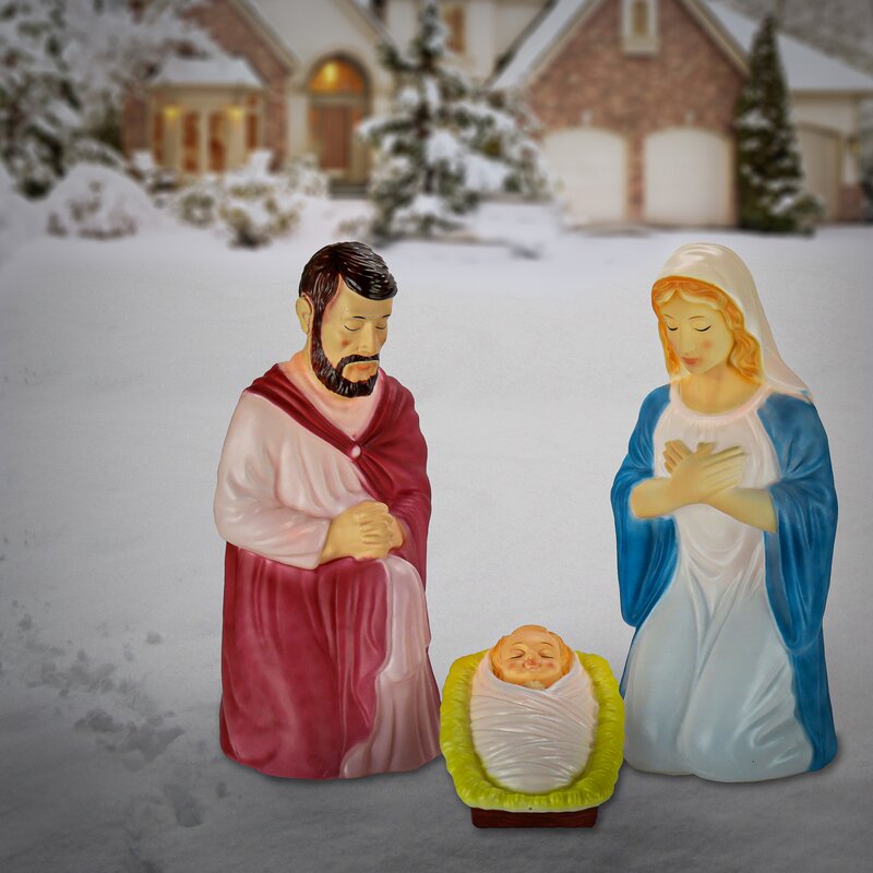 3 Piece Blow Mold Nativity Set
