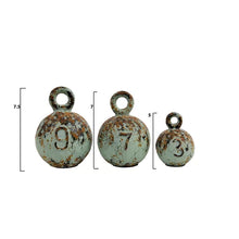 Load image into Gallery viewer, Aqua 3 Piece Brumiss Deep-Sea Fishing Weights Sculpture Set
