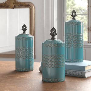 3 Piece Cylinder Kitchen Canister Set