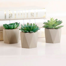 Load image into Gallery viewer, 3 Piece Faux Cement Geo Agave Plant in Planter Set 3340AH/GL
