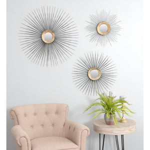 3 Piece Finola Mid Century Wall Glam Mirror Set 576AH