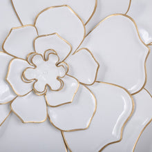 Load image into Gallery viewer, 3 Piece Floral Metal Wall Décor Set of 2- White AS IS 44AH
