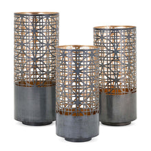 Load image into Gallery viewer, 3 Piece Iron Tabletop Lantern Set
