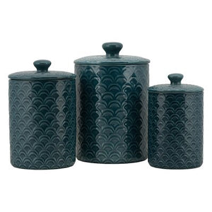 3 Piece Kitchen Canister Set Navy Blue