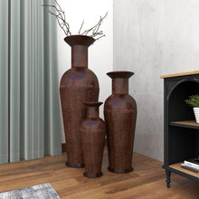 Load image into Gallery viewer, 3 Piece Levant Brown Stainless Steel Table Vase Set
