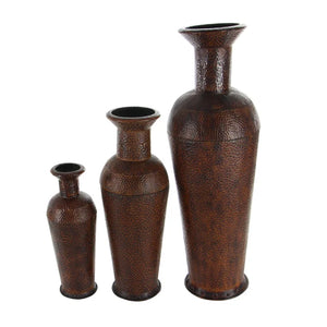 3 Piece Levant Brown Stainless Steel Table Vase Set