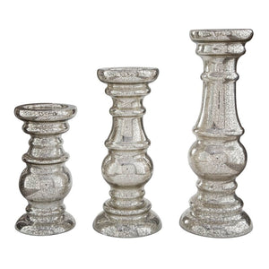3 Piece Mercury Glass Candlestick Set 1332CDR
