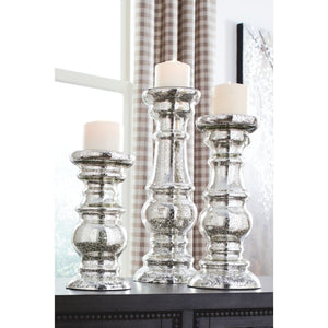 3 Piece Mercury Glass Candlestick Set 1332CDR