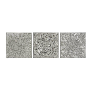 3 Piece Modern Glazed Floral Wall Décor Set (SB1190)