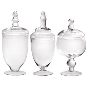 3 Piece Scotia Clear Glass Apothecary Jar Set SP100