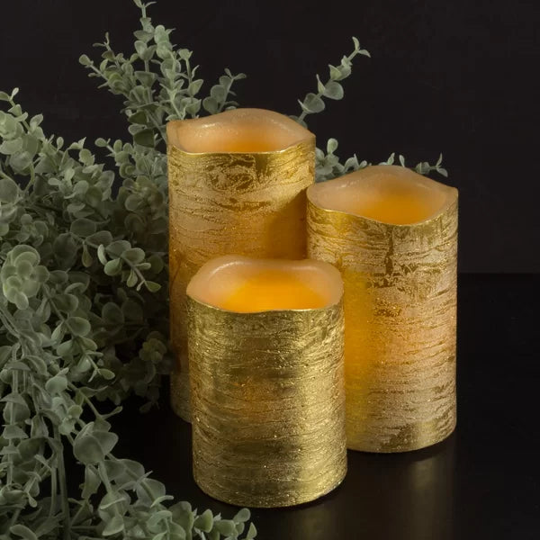 3 Piece Unscented Flameless Candle Set
