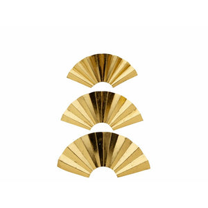 Gold Ruffled Fan Wall Décor (Three Piece Set in One Box) #9904