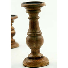 Load image into Gallery viewer, 3 Piece Wood Candlestick Set Brown#2030HW
