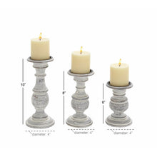 Load image into Gallery viewer, 3 Piece Wood Candlestick Set White #2602HW
