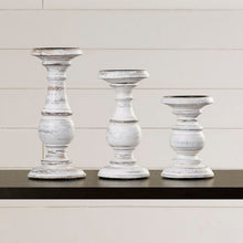 Load image into Gallery viewer, 3 Piece Wood Candlestick Set White #2602HW
