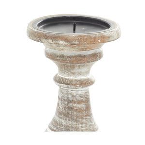 3 Piece Wood Tabletop Candlestick Set