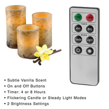 Load image into Gallery viewer, 3 Pieces Vanilla Scented Flameless Candle Set 2584CDR/GL
