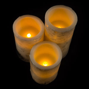 3 Pieces Vanilla Scented Flameless Candle Set 5495RR
