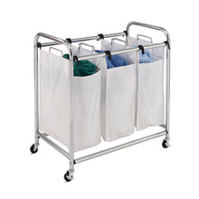 Load image into Gallery viewer, 3 Section Plated Heavy Duty Laundry Sorter 3249AH
