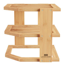 Load image into Gallery viewer, 3 Tier Bamboo Corner Shelving Rack 6242RR
