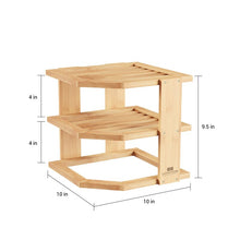 Load image into Gallery viewer, 3 Tier Bamboo Corner Shelving Rack 6242RR
