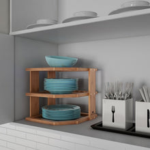 Load image into Gallery viewer, 3 Tier Bamboo Corner Shelving Rack 6242RR
