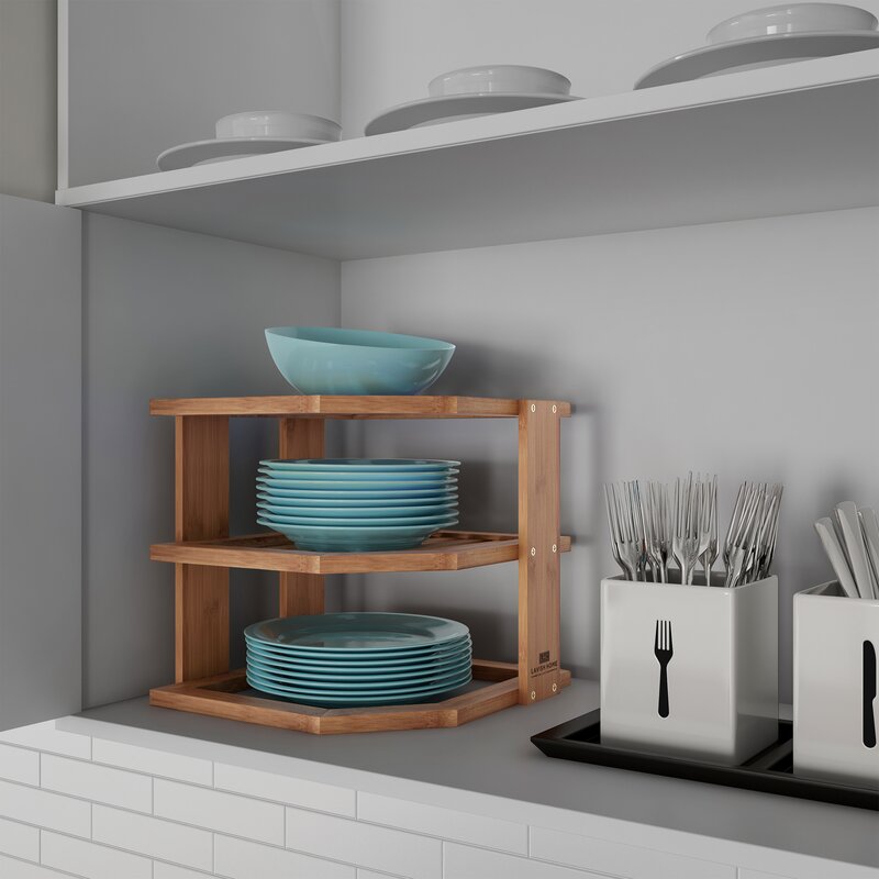 3 Tier Bamboo Corner Shelving Rack 6242RR