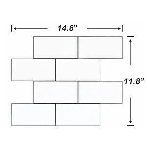 3" X 6" Aluminum Peel & Stick Subway Tile - 1 box=14.6 sqft