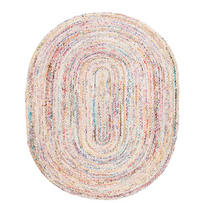 Load image into Gallery viewer, Braided Ivory/Multi 3 ft. x 5 ft. Oval Area Rug
