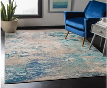 Load image into Gallery viewer, Madison Blue/Gray 9 ft. x 12 ft. Geometric Area Rug
