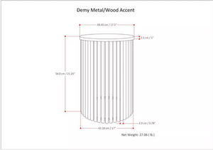 18" Karl Metal and Wood Accent Table Natural/Black - Wyndenhall MRM786