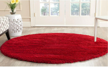 Load image into Gallery viewer, Milan Shag Red 3 ft. x 3 ft. Round Solid Area Rug
