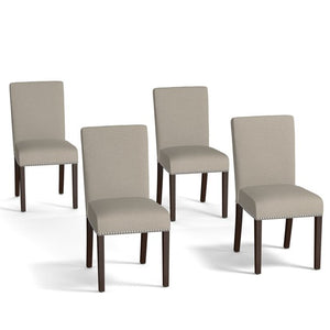 Brisbane Taupe Linen Upholstered Dining Chairs (Set of 4)