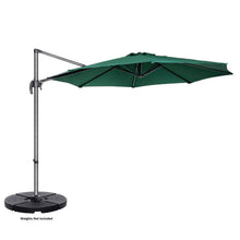 Load image into Gallery viewer, Villacera 10&#39; Offset Outdoor Patio Umbrella with 360 Degree Rotation Pole and Vertical Tilt, Green 7505

