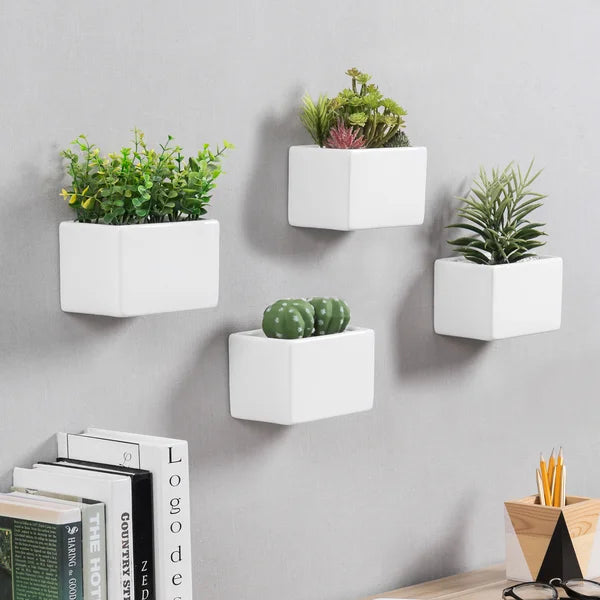 4-Piece Ceramic Wall Planter Set