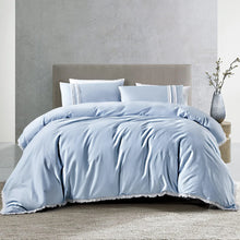 Load image into Gallery viewer, 400 TC 100% Organic Cotton Macrame Duvet Cover Set, Blue queen
