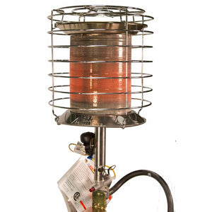 Silver; Silver 40,000 BTU Portable Propane Radiant Tank Top Heater (ND350)