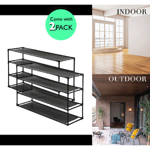 40 Pairs Black Shoe Rack (Set of 2)