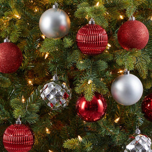 Red 40 Piece Christmas Tree Ornament Set Ball