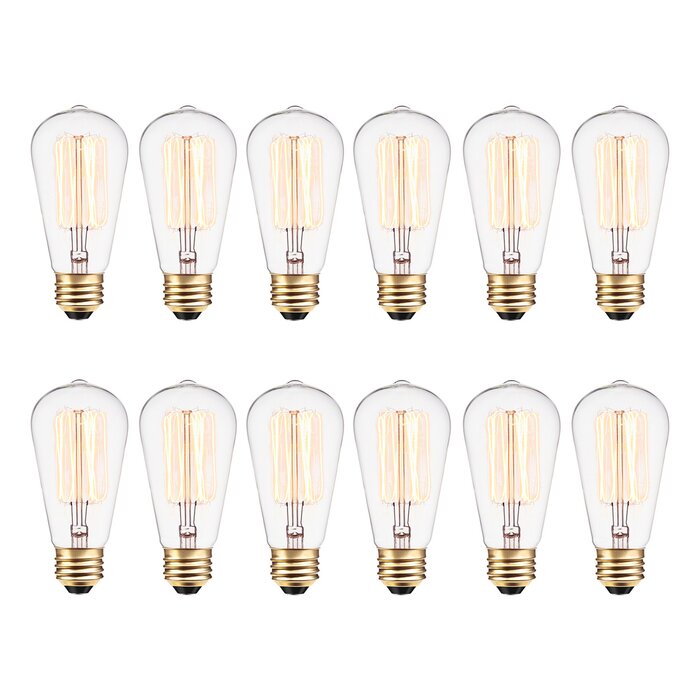 40 Watt, A19 Incandescent Dimmable Light Bulb, Warm White (2700K) E26/Medium (Standard) Base (Set of 12)