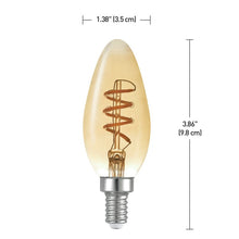 Load image into Gallery viewer, 40 Watt Equivalent, B10 LED, Dimmable Light Bulb, Warm White (2000K) E12/Candelabra Base, EC1116
