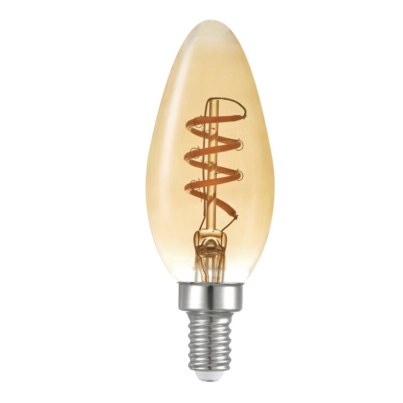 40 Watt Equivalent, B10 LED, Dimmable Light Bulb, Warm White (2000K) E12/Candelabra Base, (Set of 7)